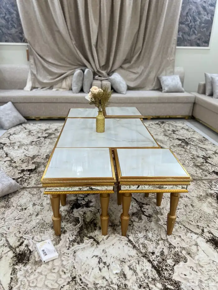 طاولات كنب عالي للمجالس و غرف الجلوس مع اربع خدمه 2