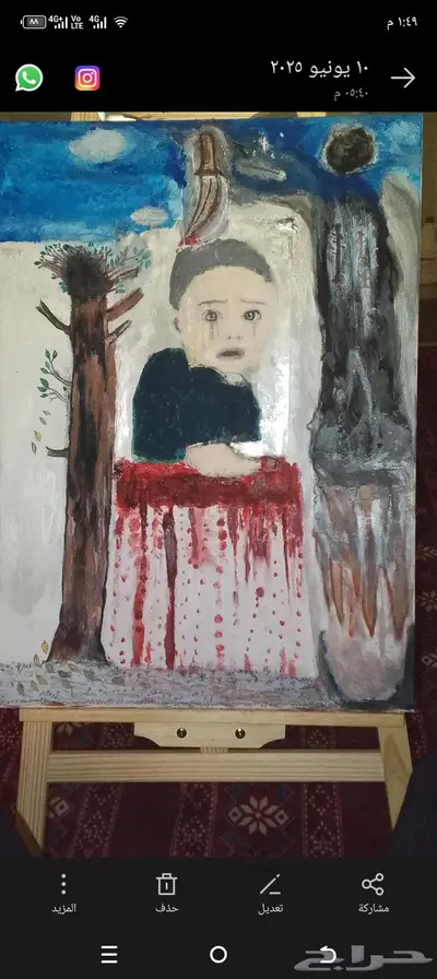 لوحة كانفس جدارية رسم يد 0
