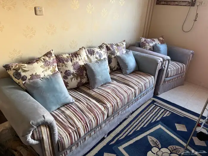 طقم كنب أنتريه كامل حالة جديدة جدا لم يستخدم نهائيا 0