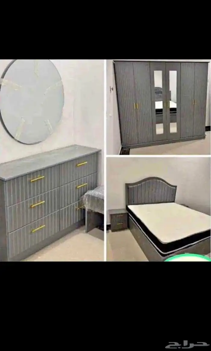 جديدكأمل غرفة نوم  سرير نفرين  مرتبة  دولاب  سرير حديد وخشب 0
