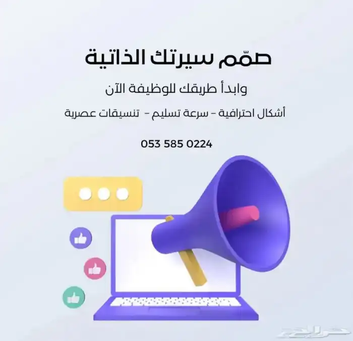تصميم cv سيره ذاتيه والتسليم خلال ساعة 0