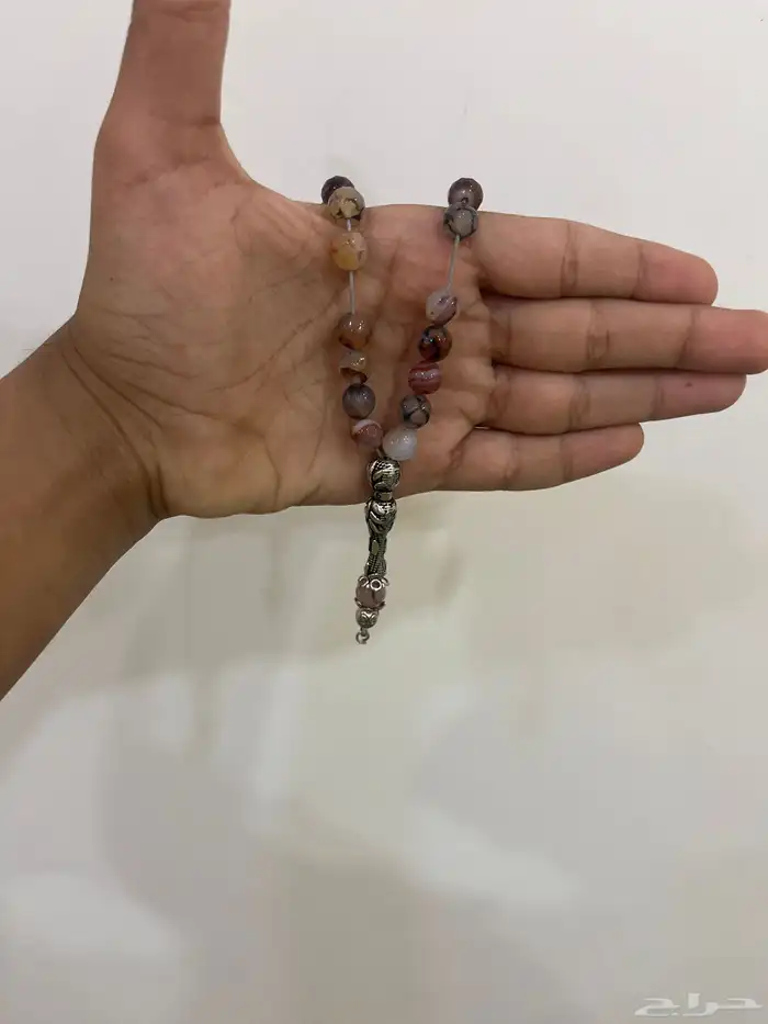 سبحة من نوع حجر خام طبيعي 4