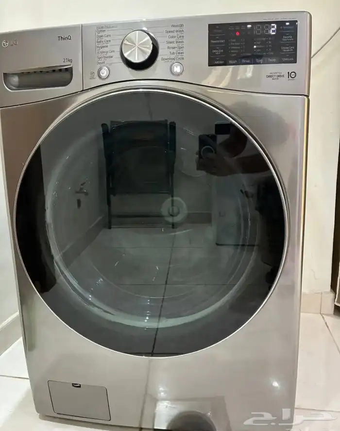 غسالة إل جي أوتوماتيكية أمامية 21 ك فضي WF2111XMT 9