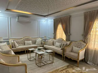 طقم كنب 12شخص_اللون ذهبي_تصميم كلاسيكي 0