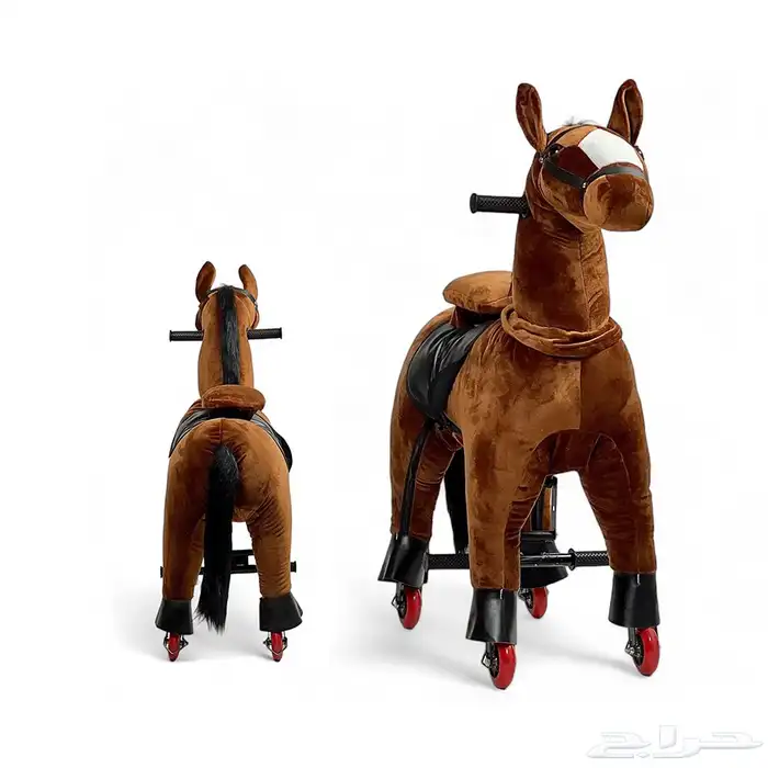 حصان كفرات للاطفال بقرو ناعم ومقعد متحرك وبقواعد حديد متينة 6