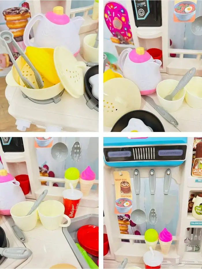 مطبخ أطفال بلاستيكي بالحجم الوسط - مطبخ للاطفال بتصميم مميز 3