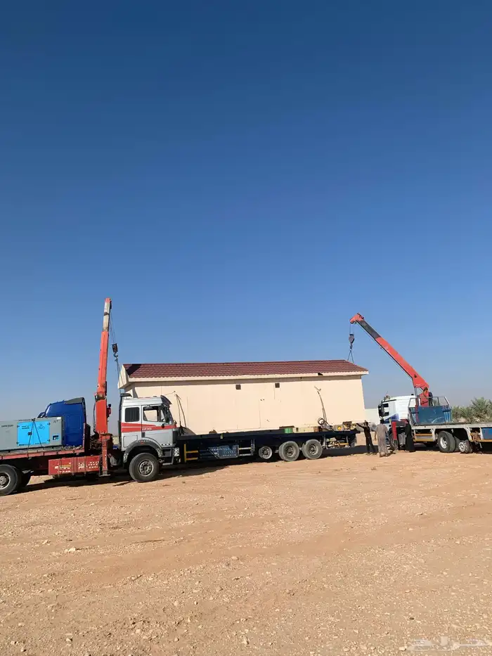 ونش دبل تريله دبل نقل بركسات وبيوت جاهزه 5
