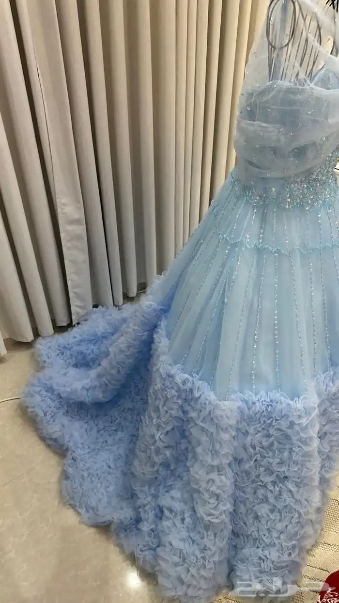فستان ازرق سماوي أخت العروسه 1