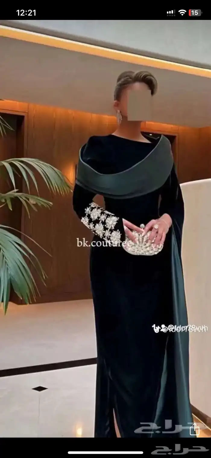 فستان مخمل على السوم 0