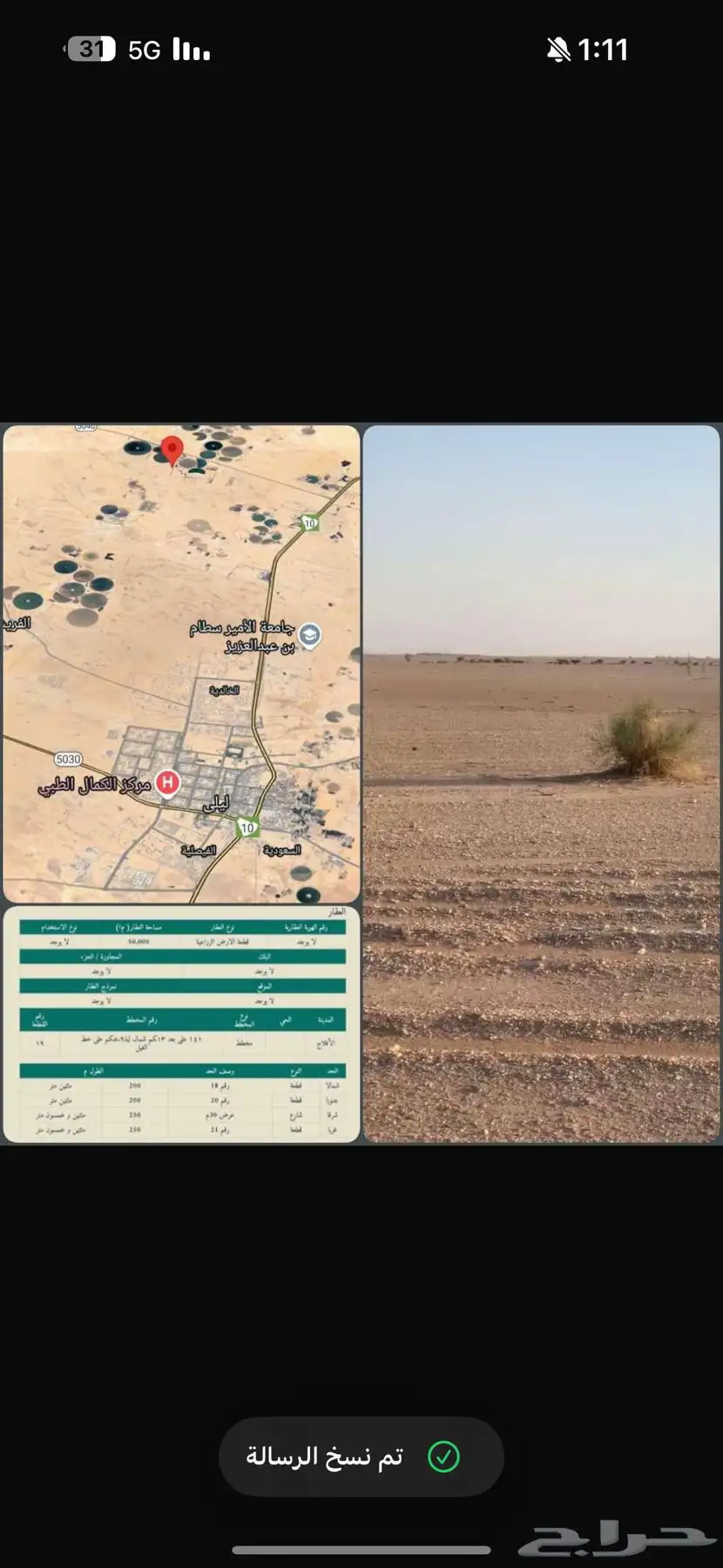 فرصة استثمارية للبيع ارض زراعية مساحة 50 الف 3