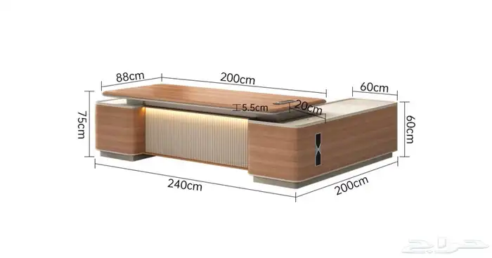 مكتب فينير فاخر مع ملحق دولاب مكتبي طاولة شي كرسي كنب مكتبي 12