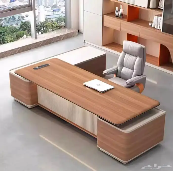 مكتب فينير فاخر مع ملحق دولاب مكتبي طاولة شي كرسي كنب مكتبي 7