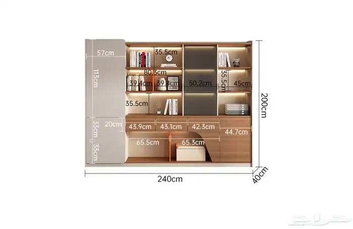 مكتب فينير فاخر مع ملحق دولاب مكتبي طاولة شي كرسي كنب مكتبي 13