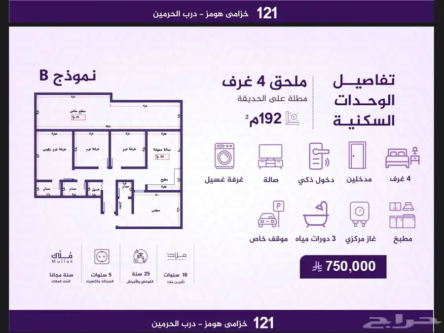 شقق للتمليك او الاستثمار حي الفيحاء مخطط درب الحرمين 6