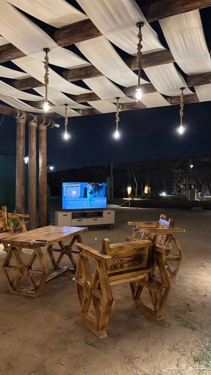 كراسي وطاولات خشبيه جوده عاليه 5