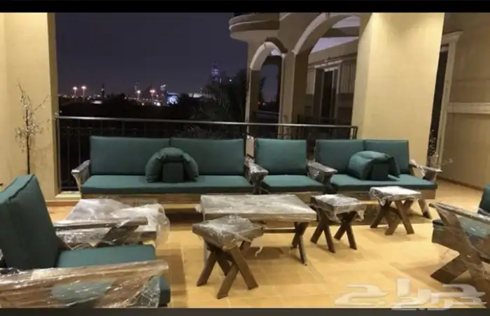 جلسات خارجية الحديد الخشب تفصيل جلسات تفصيل تنجيد الكنب 6