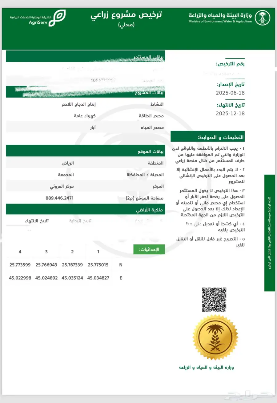 ترخيص مبدئي المجمعة لاحم 0