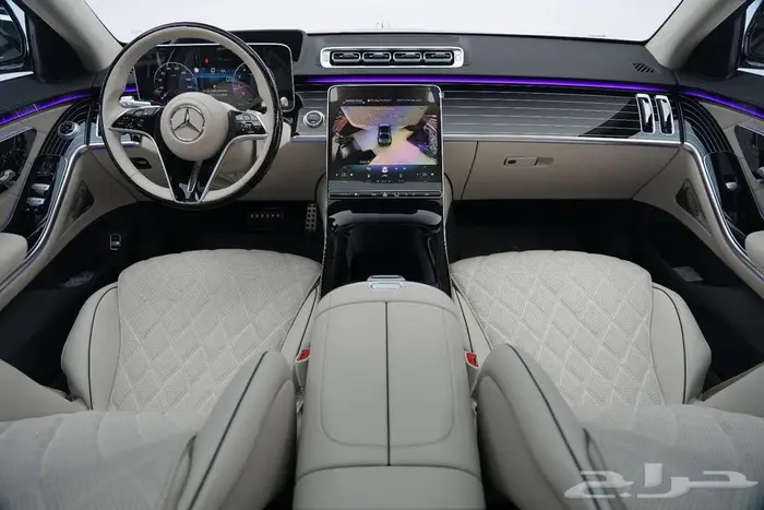 مرسيدس S 500 موديل 2025 أصفار خليجي أسود أبيض 6