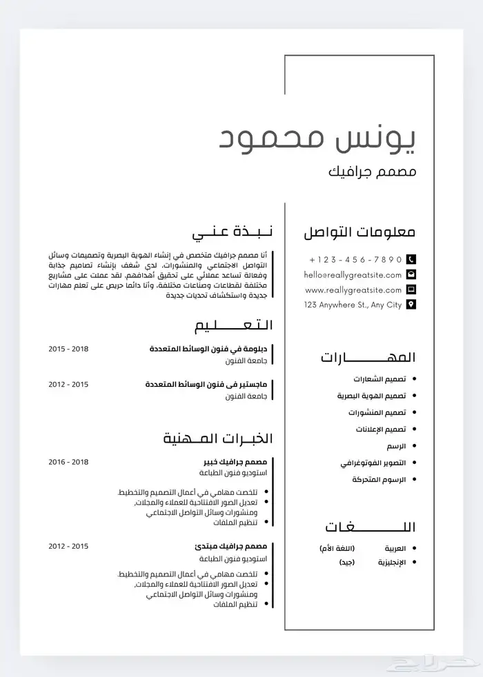 تصميم سيرة ذاتية CV 7