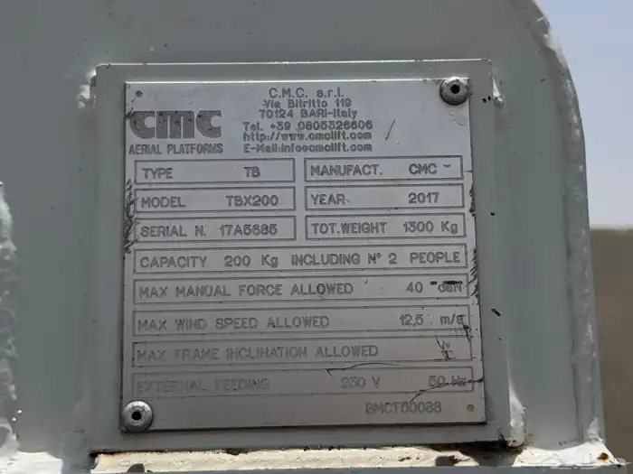 for sale cmc Tbx 200 platform 20 meter model2017 5