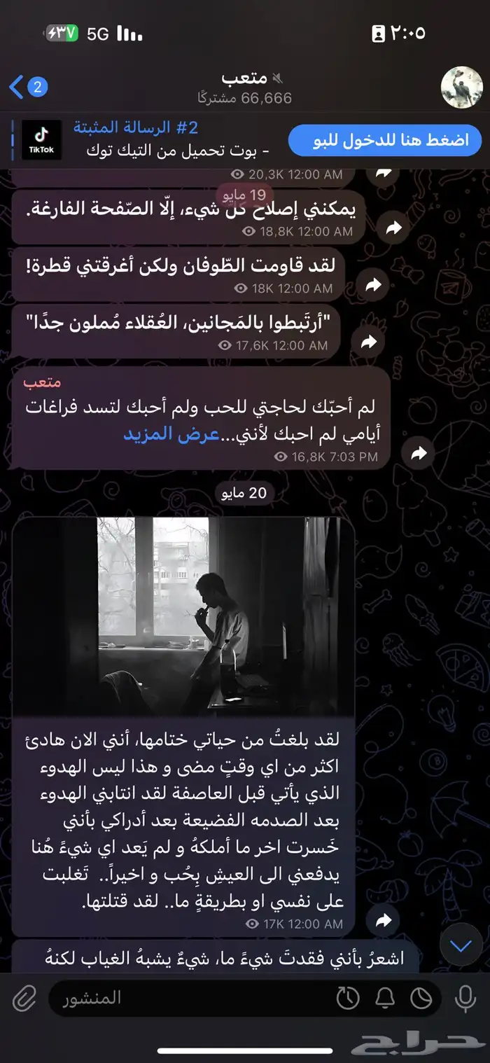 قناة تلجرام 66 الف 1