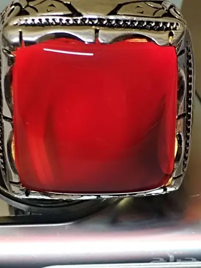 خاتم عقيق كبدي مزعفر 8