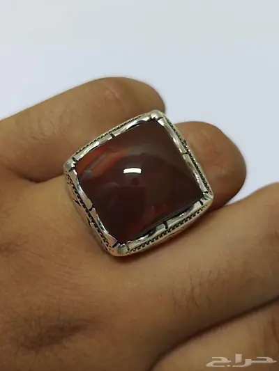 خاتم عقيق كبدي مزعفر 12