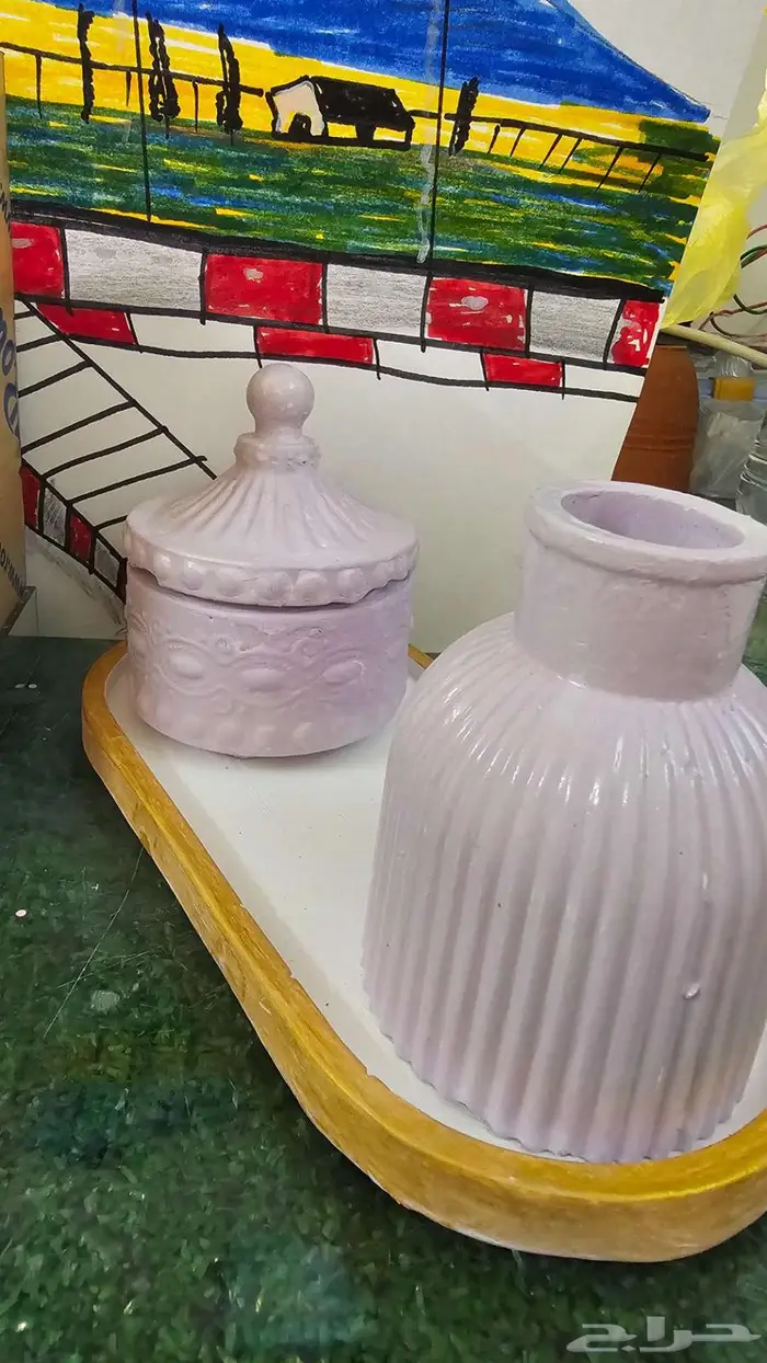 تحف كونكريت مصنوعة بالجبس يدويا 1