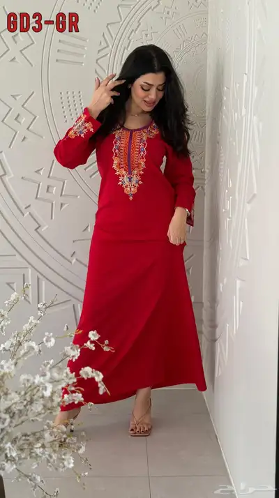 فستان جلابيه مشجر حرير 1