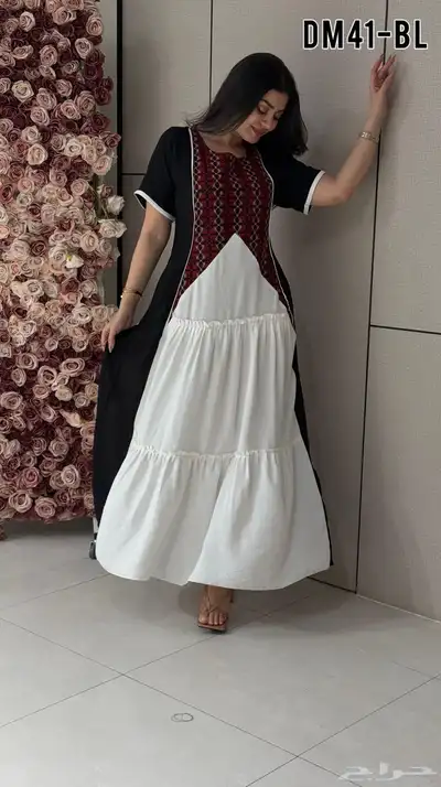 فستان جلابيه مشجر حرير 0