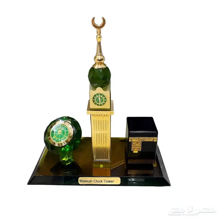 تحفة مجسم كريستال من الكعبة المشرفة وبرج الساعة 2