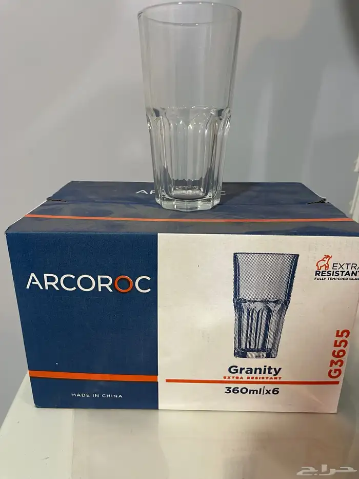تصفية كاسات زجاج فرنسية أصلية من ARCOROC   كميات محدود 1
