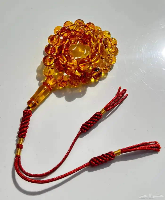 سبحة كهرمان حشري شوائبي شفاف 0