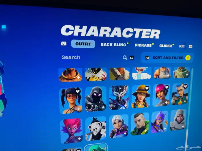 حساب فورت نايت يوجد ايبك اساسي و مربوط ب حساب سوني 9