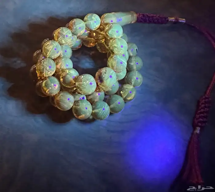 سبحة كهرمان حشري شوائبي شفاف 1