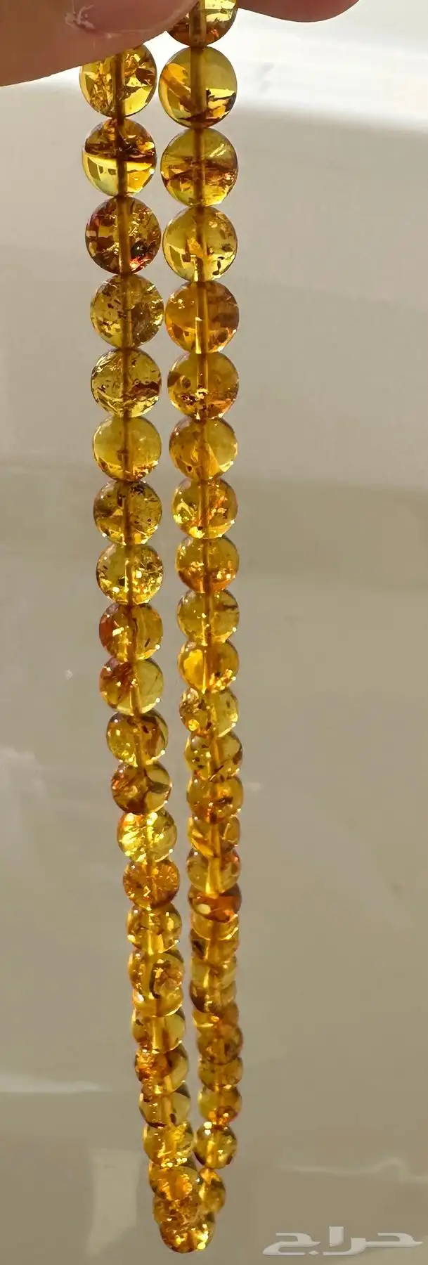 سبحة كهرمان حشري شوائبي شفاف 2