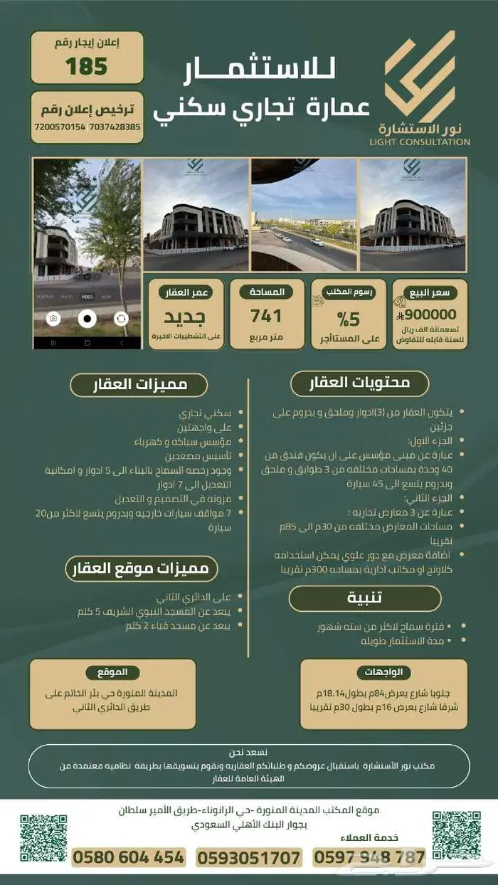 للإسثتمار عمارة تجارية عظم على الدائري الثاني 0