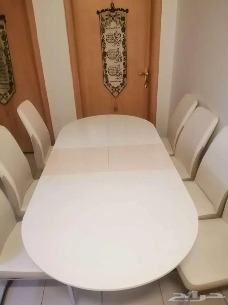 طاولة سفرة 8 كراسي جلد 0