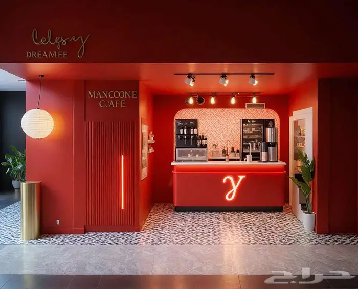 تصميم أثاث كافيه 3D تصميم تحف داخلي تصميم مطعم - تصميم محل 40
