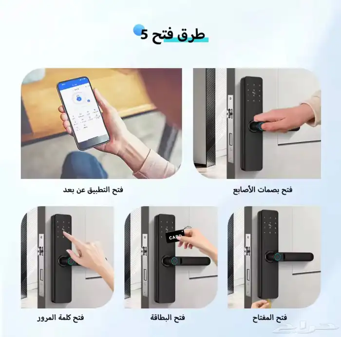 مقبض باب ذكي بالبصمة 1