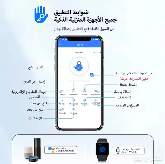مقبض باب ذكي بالبصمة 3
