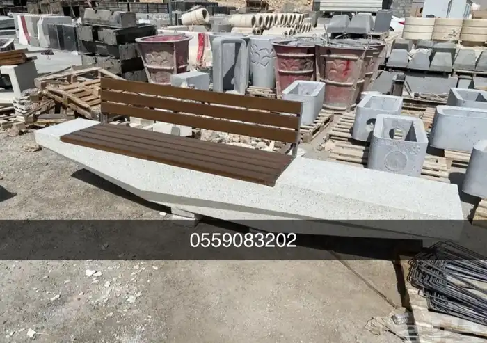 كراسي خرسانية واحواض زرع 14