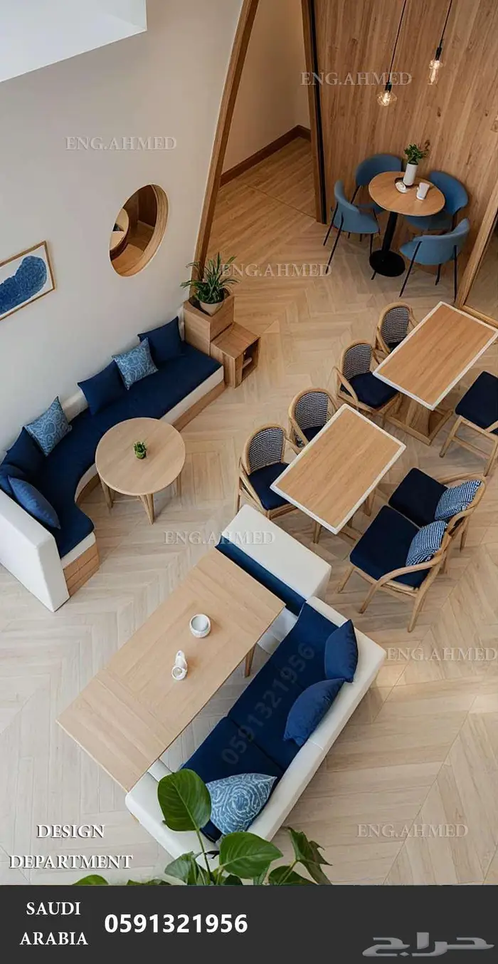 تصميم أثاث كافيه 3D تصميم تحف داخلي تصميم مطعم - تصميم محل 23