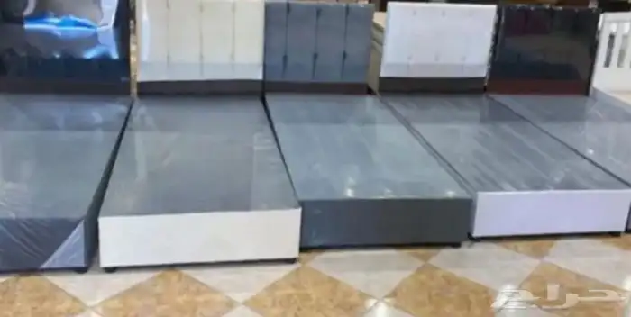 سرير بوكس خشب قماش مخمل 2