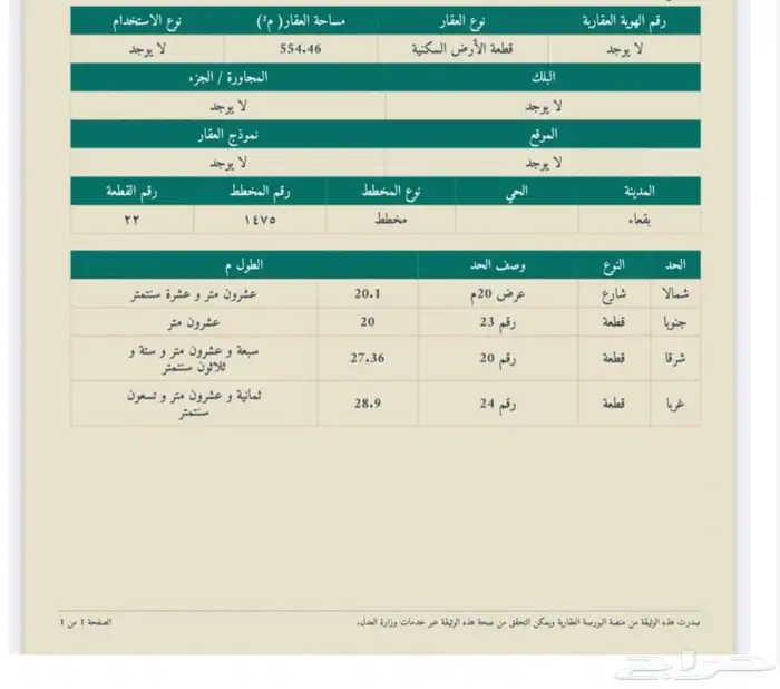 ارض للبيع في مخطط اليرموك ببقعاء 2