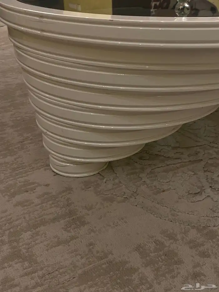 طاولة قزاز وخشب ابيض 2
