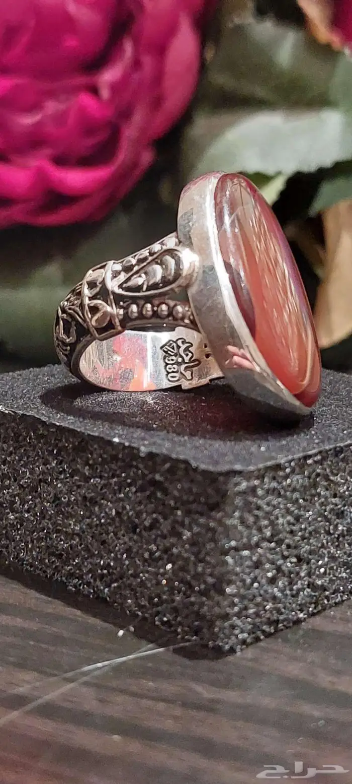 خاتم عقيق يماني طبيعي 6