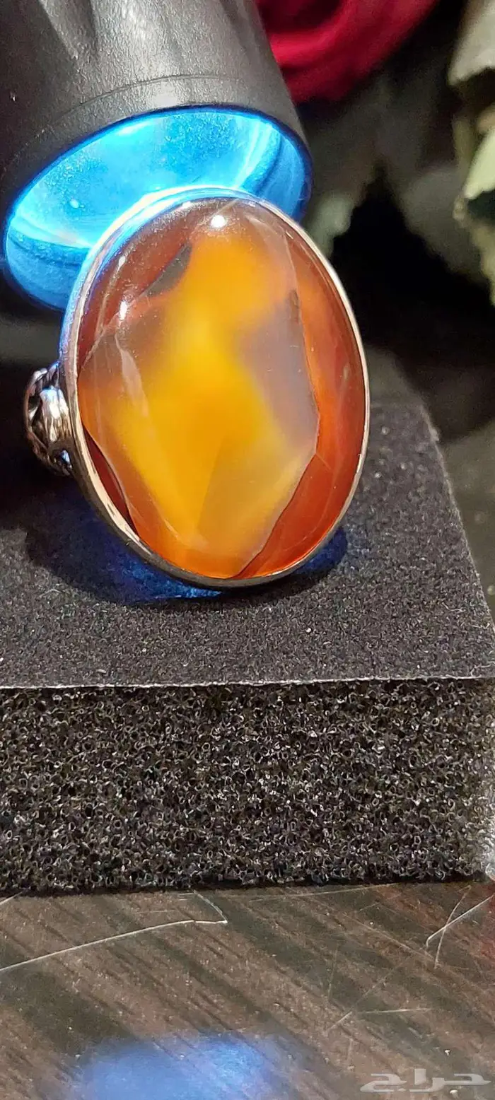 خاتم عقيق يماني طبيعي 7