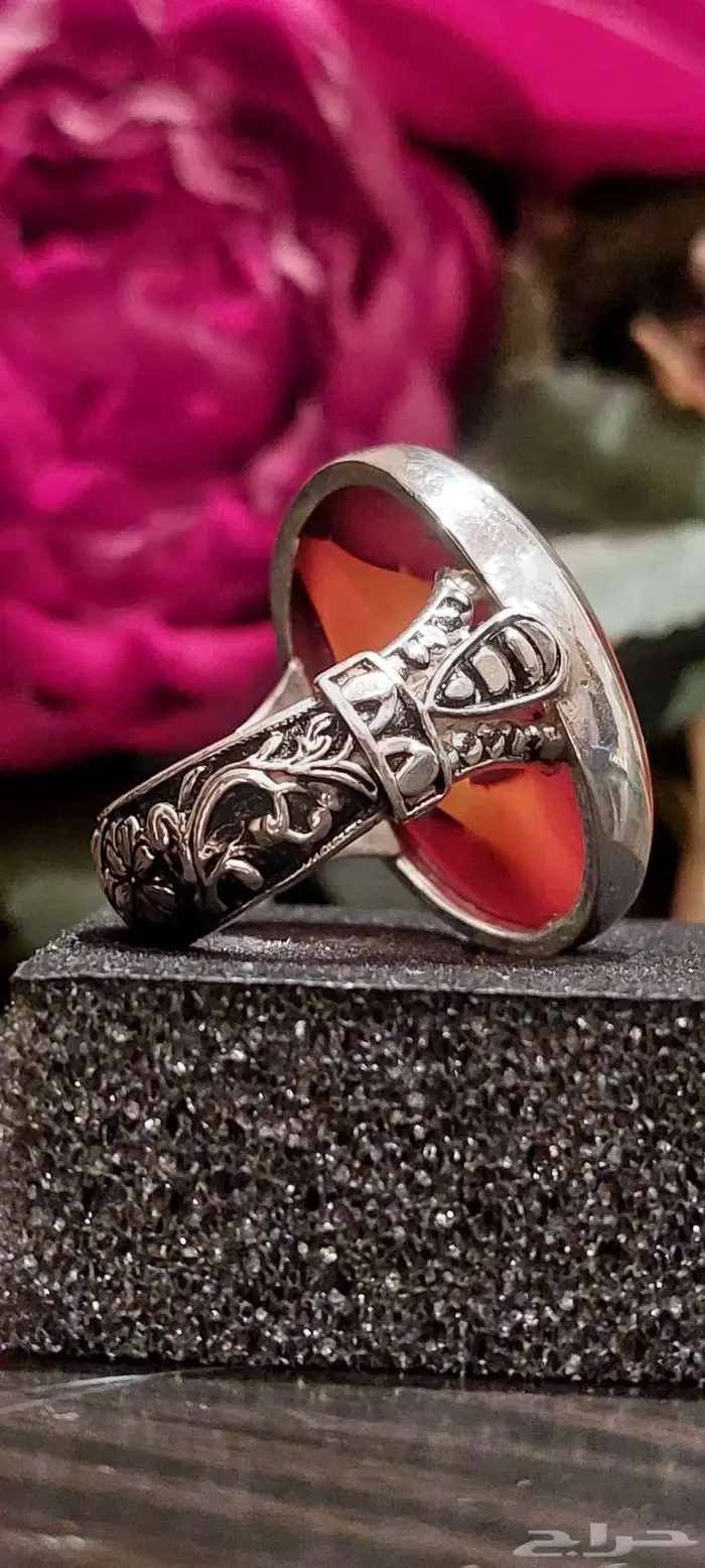 خاتم عقيق يماني طبيعي 5