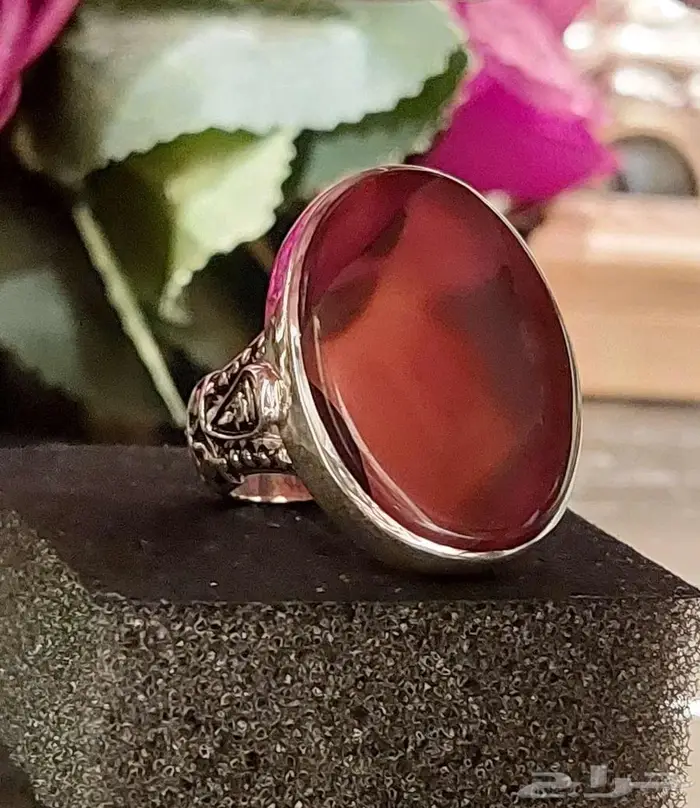 خاتم عقيق يماني طبيعي 0